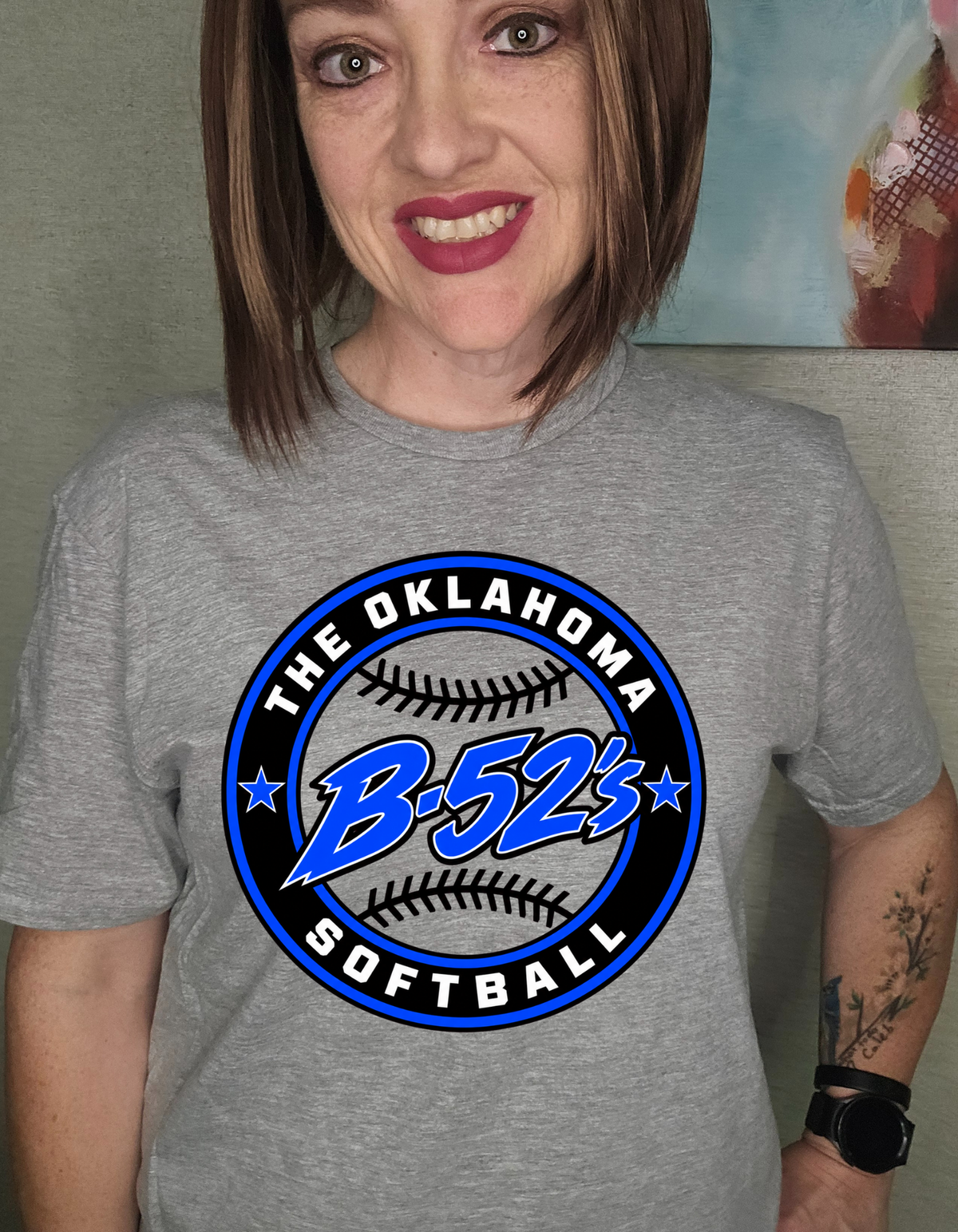 B-52's Softball - Light Grey Circle