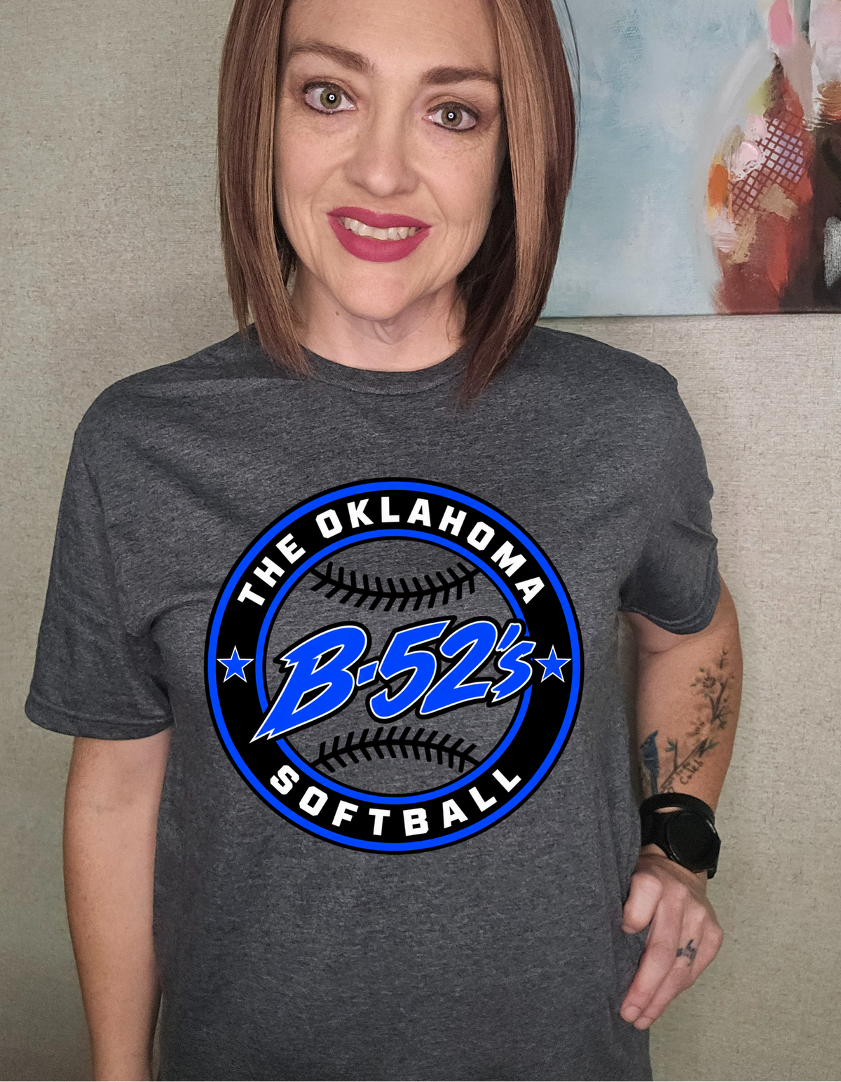 B-52's Softball - Dark Grey Circle